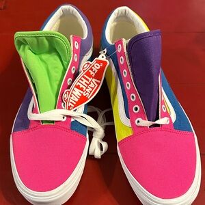 Vans Colorful Canvas Sneakers with Pink and Purple Mens size 12